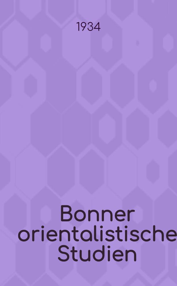Bonner orientalistische Studien