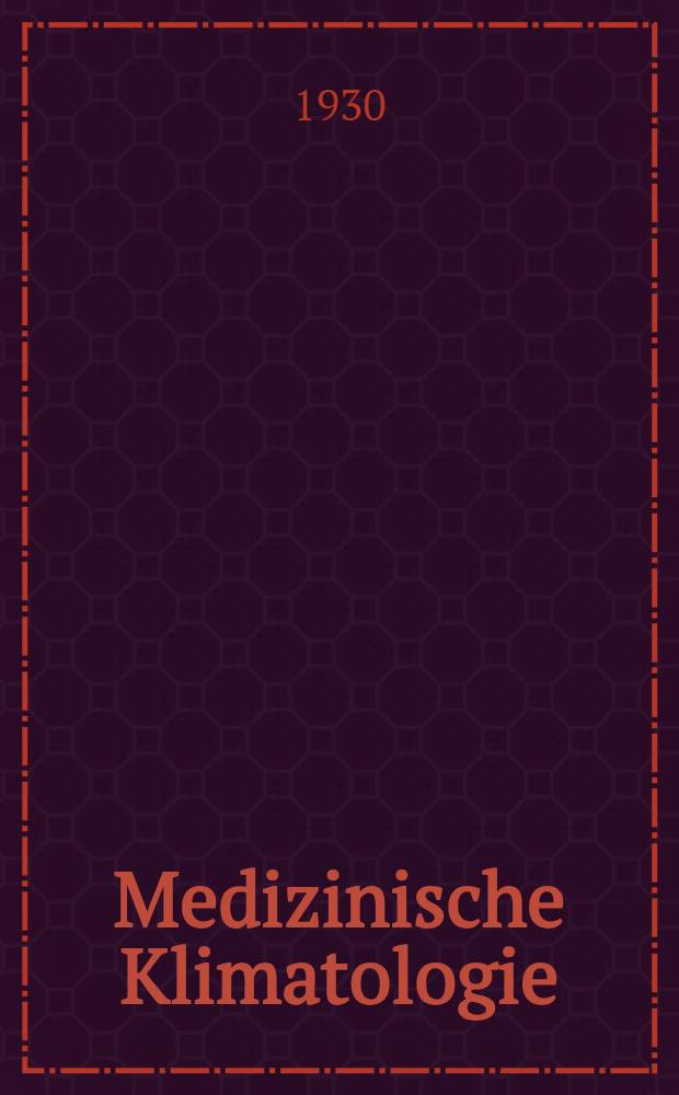 Medizinische Klimatologie