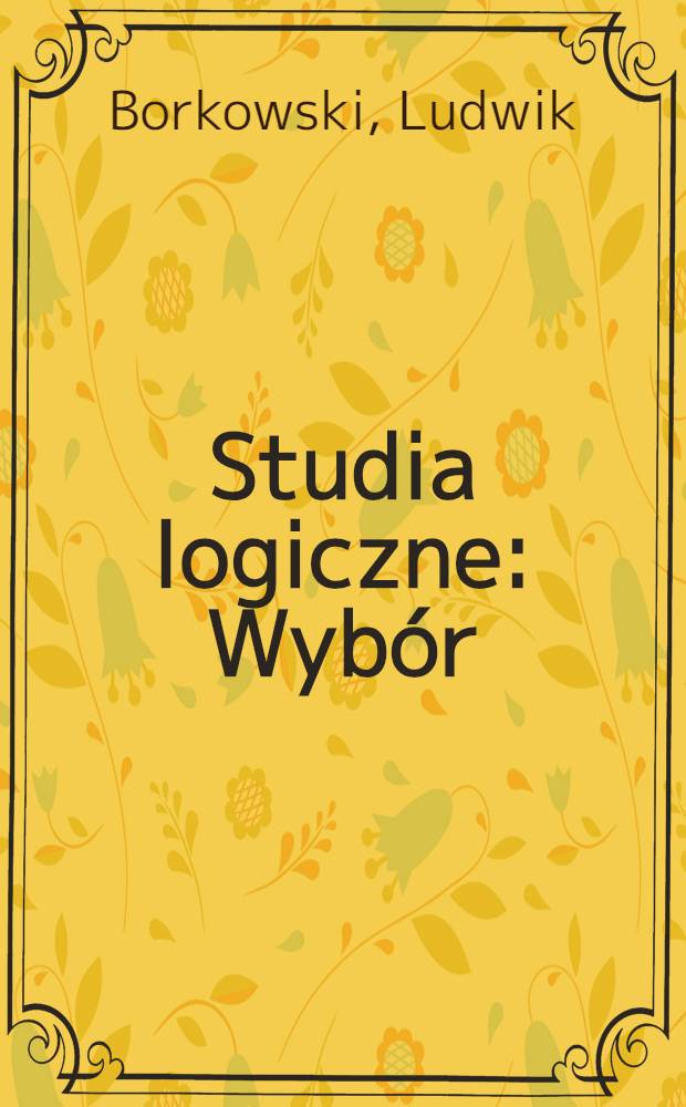 Studia logiczne : Wybór