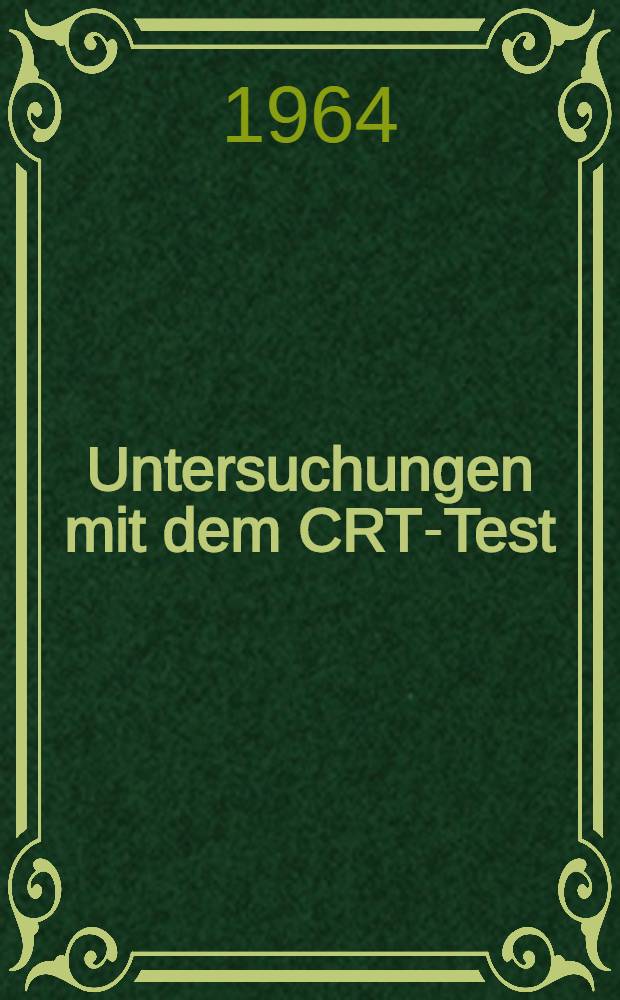 Untersuchungen mit dem CRT-Test (M&uuml;hlemann) &uuml;ber die S&auml;urel&ouml;slichkeit an der Oberfl&auml;che von Wurzelzement und Schmelz retinierter Z&auml;hne : Inaug.-Diss. ... einer ... Med. Fakult&auml;t der ... Univ. zu T&uuml;bingen