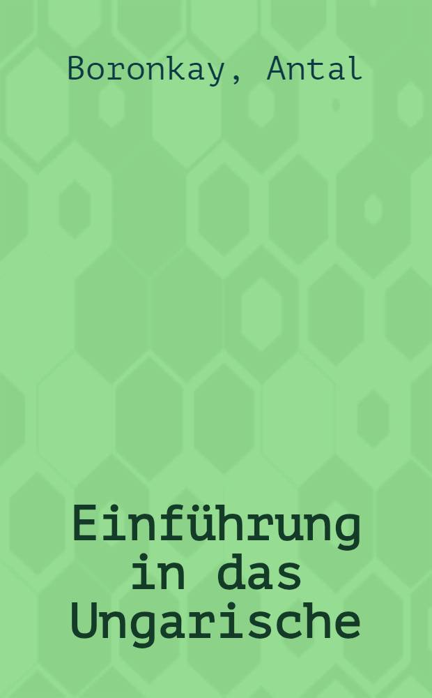 Einführung in das Ungarische