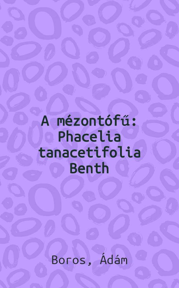 A m&eacute;zont&oacute;fű : Phacelia tanacetifolia Benth