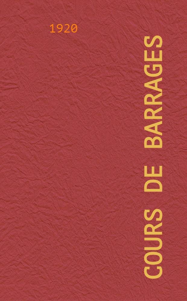 Cours de barrages