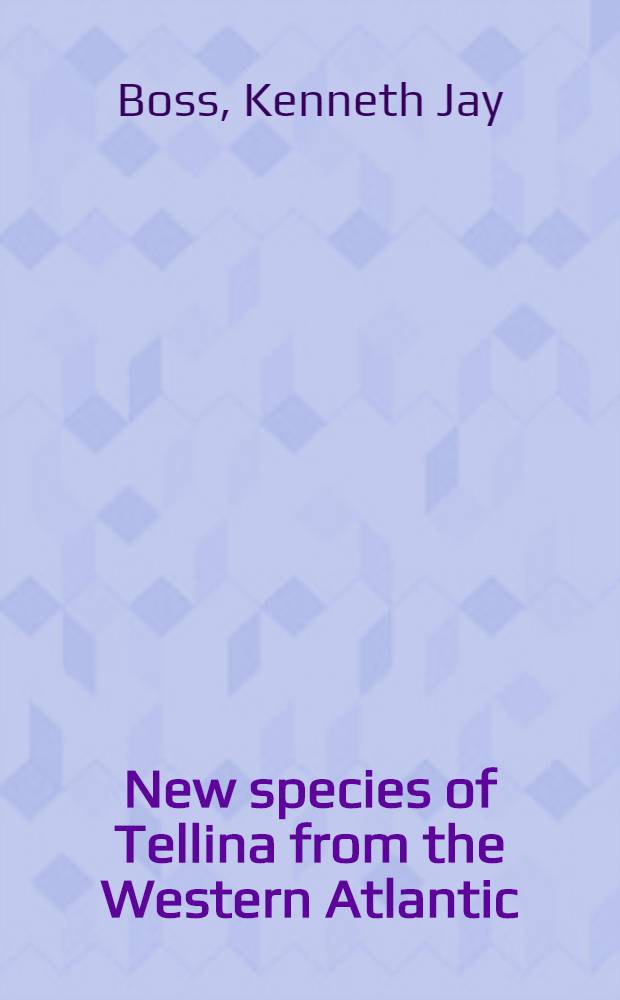 New species of Tellina from the Western Atlantic