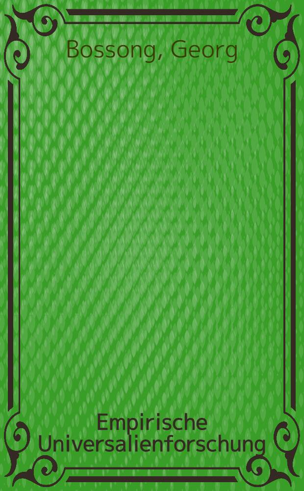 Empirische Universalienforschung : Differentielle Objektmarkierung in der neuiranischen Sprachen