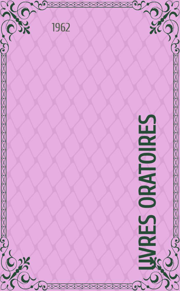 Œuvres oratoires