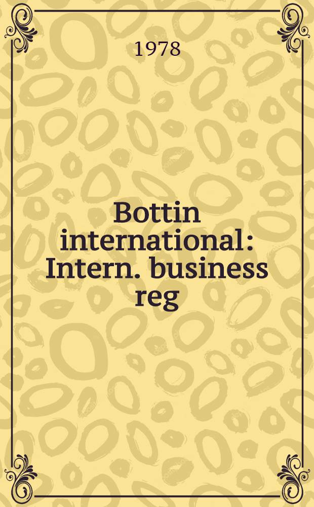 Bottin international : Intern. business reg