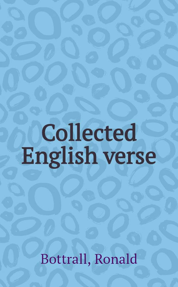Collected English verse
