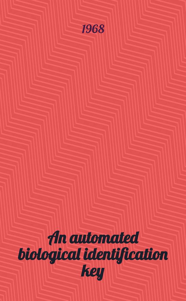 An automated biological identification key