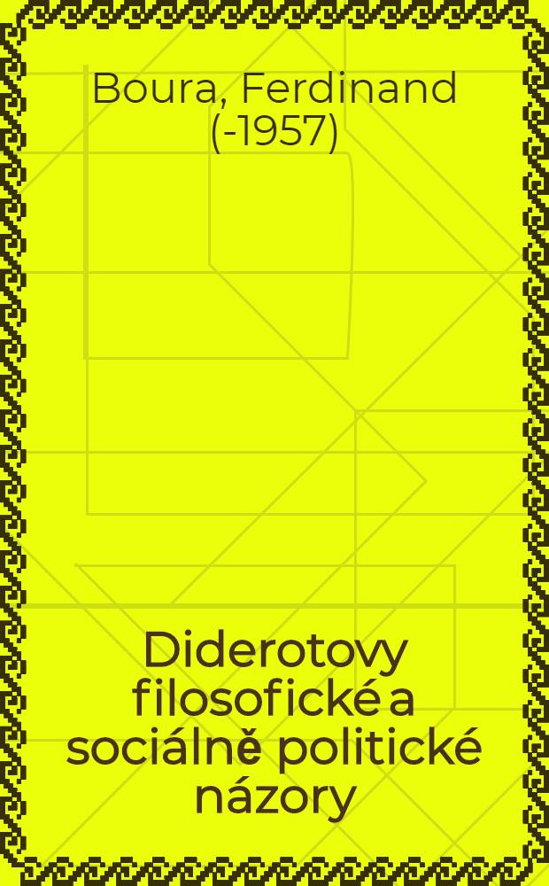 Diderotovy filosofické a sociálně politické názory