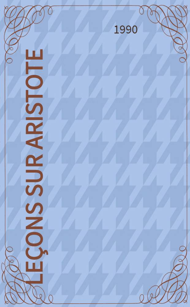 Leçons sur Aristote