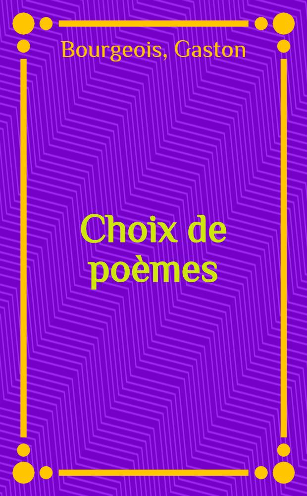 Choix de poèmes