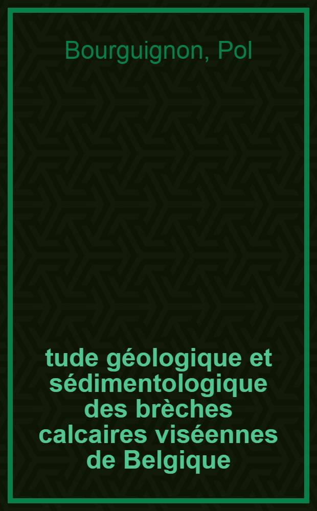 Étude géologique et sédimentologique des brèches calcaires viséennes de Belgique