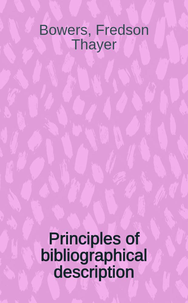 Principles of bibliographical description