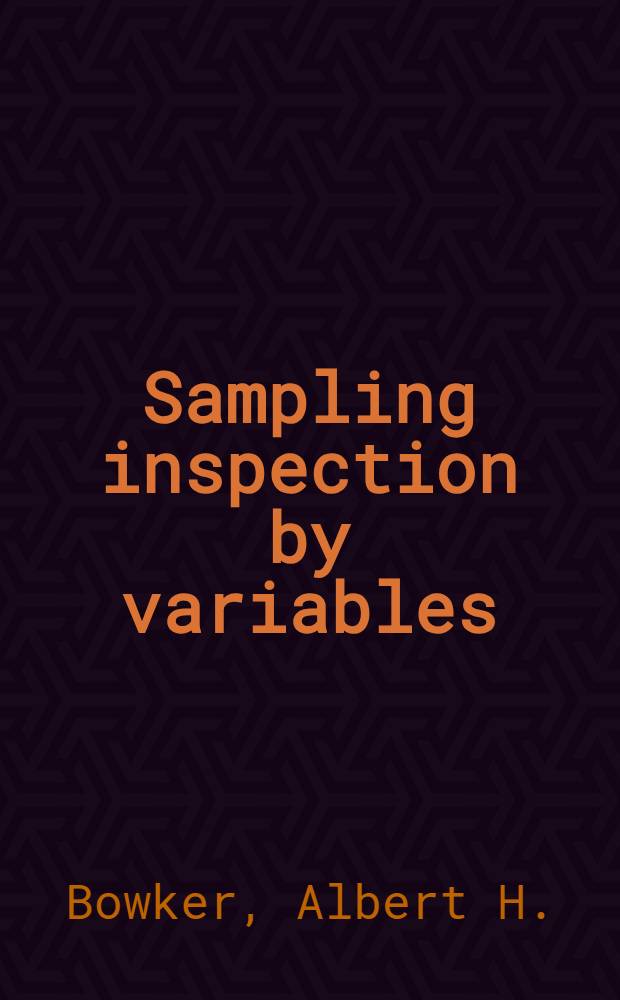Sampling inspection by variables