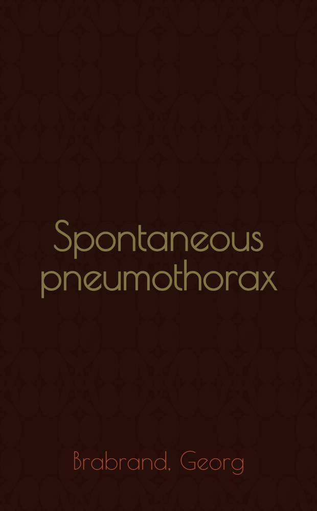 Spontaneous pneumothorax