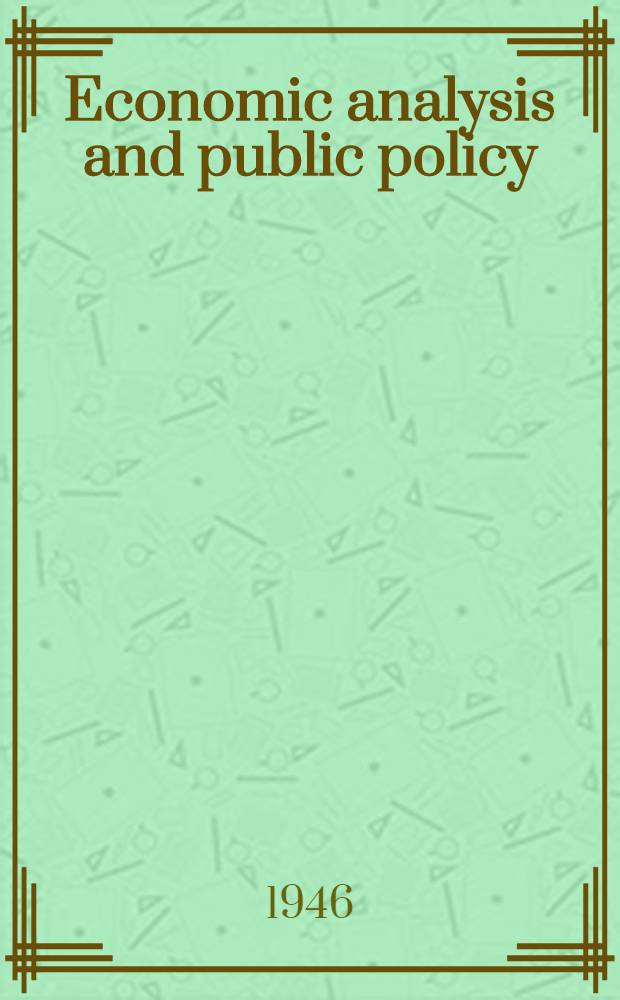 Economic analysis and public policy : An introduction