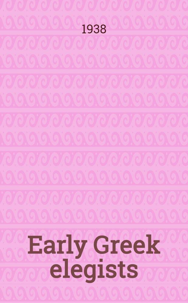 Early Greek elegists