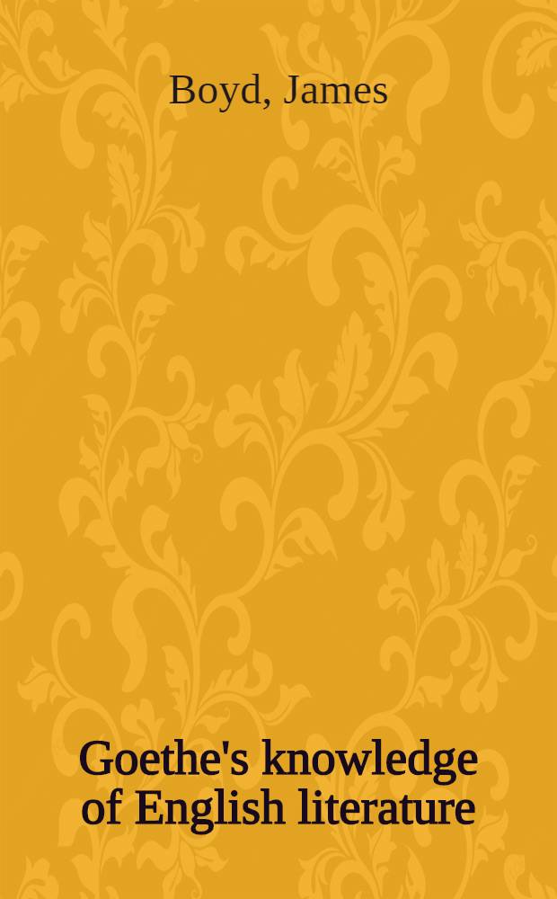 Goethe's knowledge of English literature