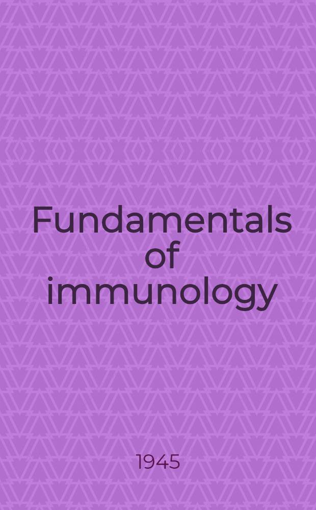 Fundamentals of immunology