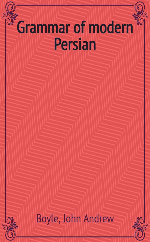 Grammar of modern Persian