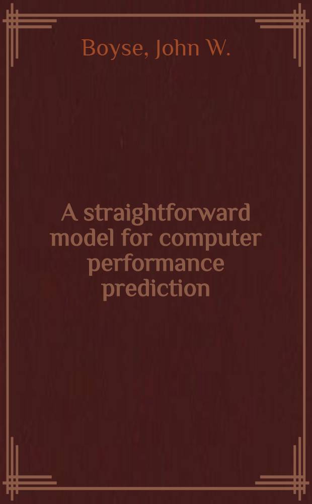 A straightforward model for computer performance prediction