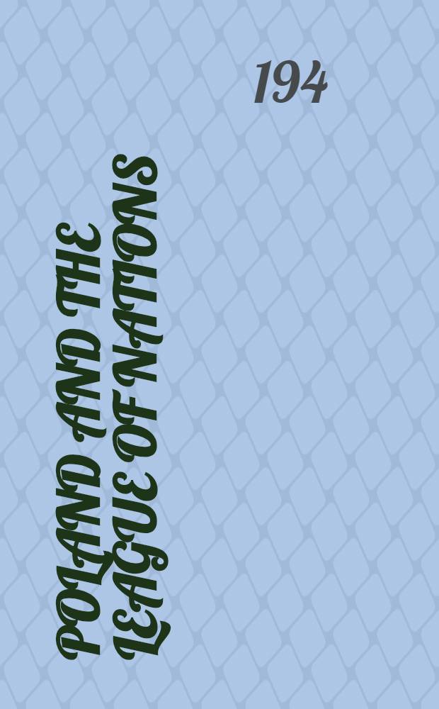 Poland and the league of nations