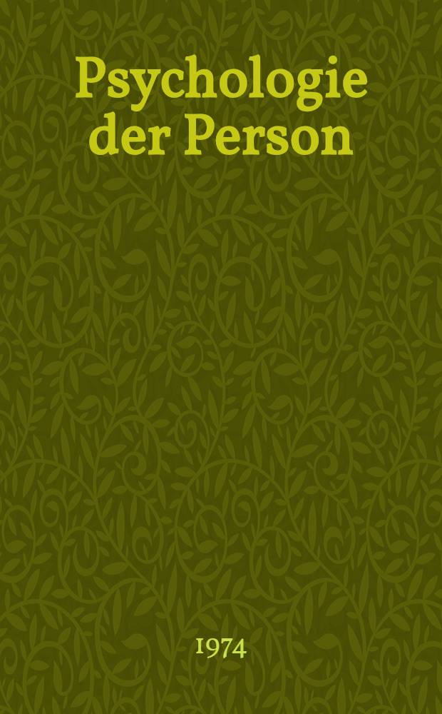 Psychologie der Person