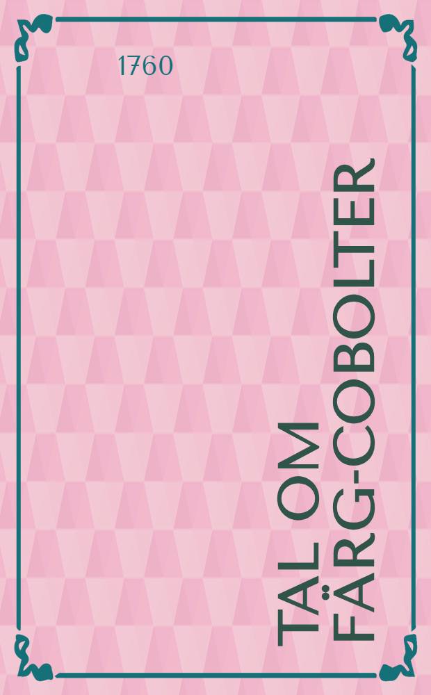 Tal om färg-cobolter