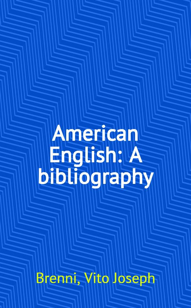American English : A bibliography