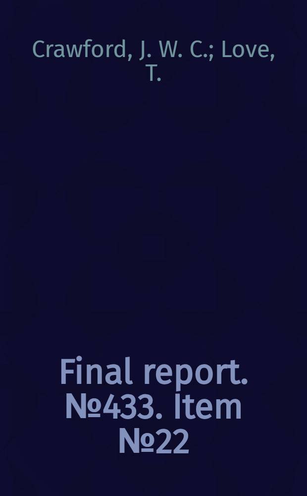 Final report. № 433. [Item № 22] : Investigation of German plastics plants