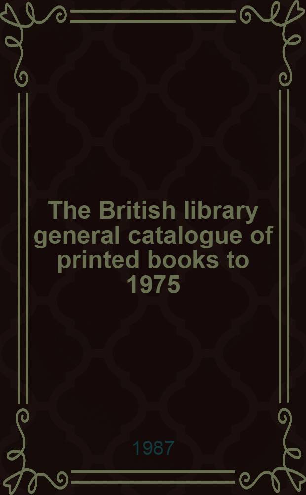 The British library general catalogue of printed books to 1975 : Ziemi - ZZ