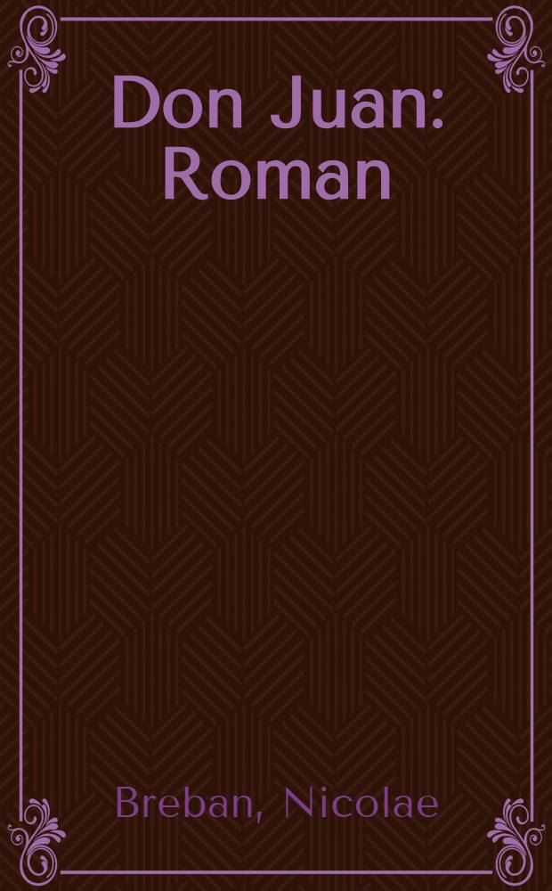 Don Juan : Roman