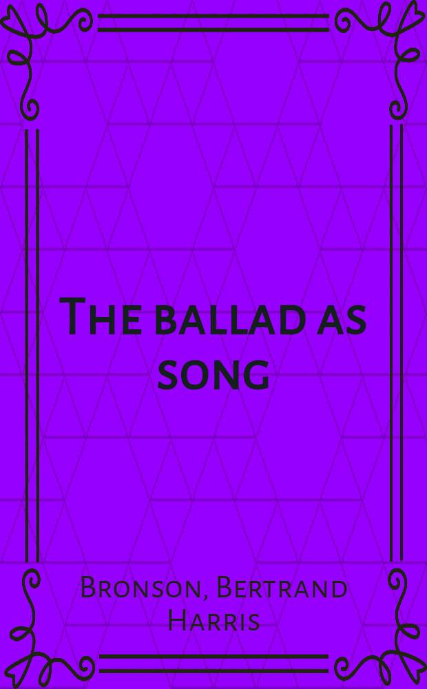 The ballad as song