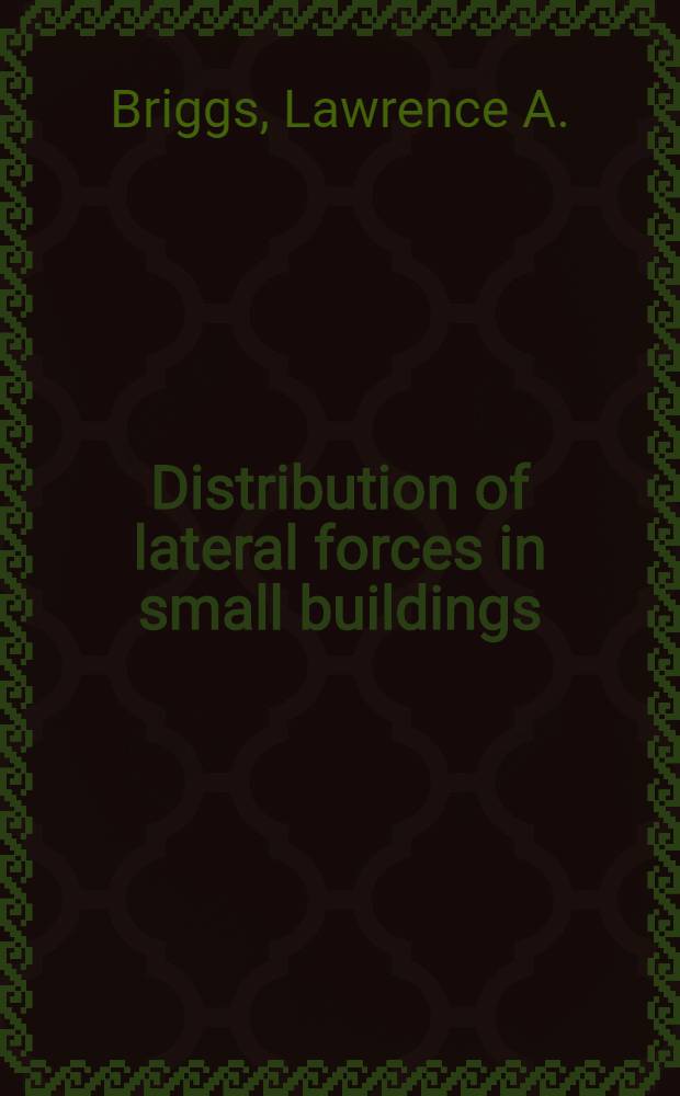 Distribution of lateral forces in small buildings