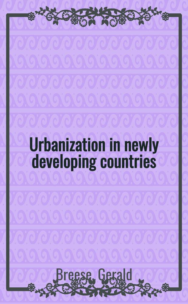 Urbanization in newly developing countries