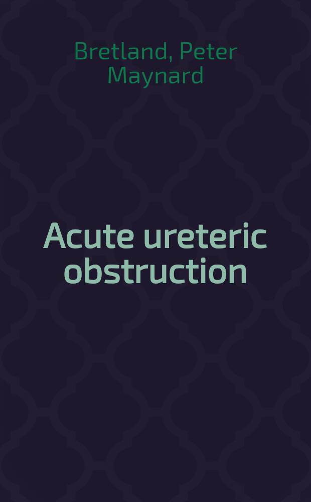 Acute ureteric obstruction : A clinical and radiological study