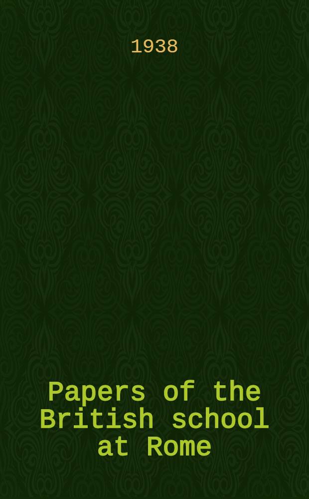 Papers of the British school at Rome