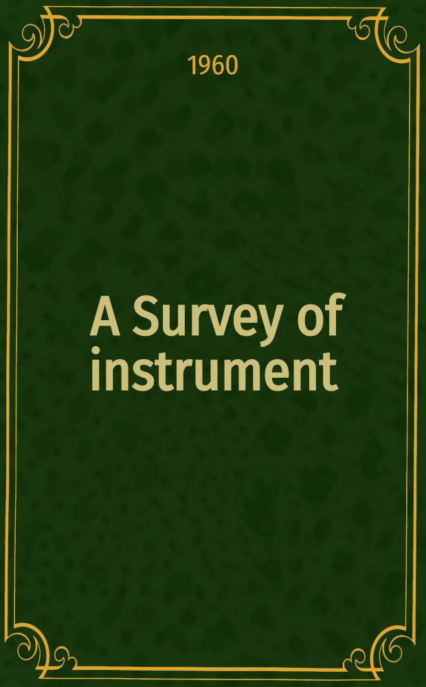[A Survey of instrument]