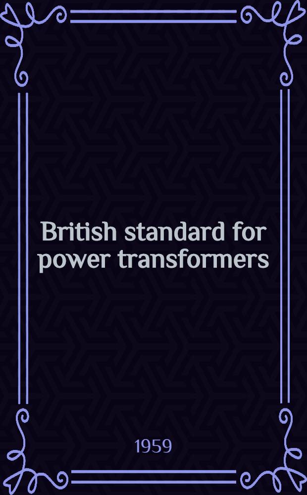 British standard for power transformers