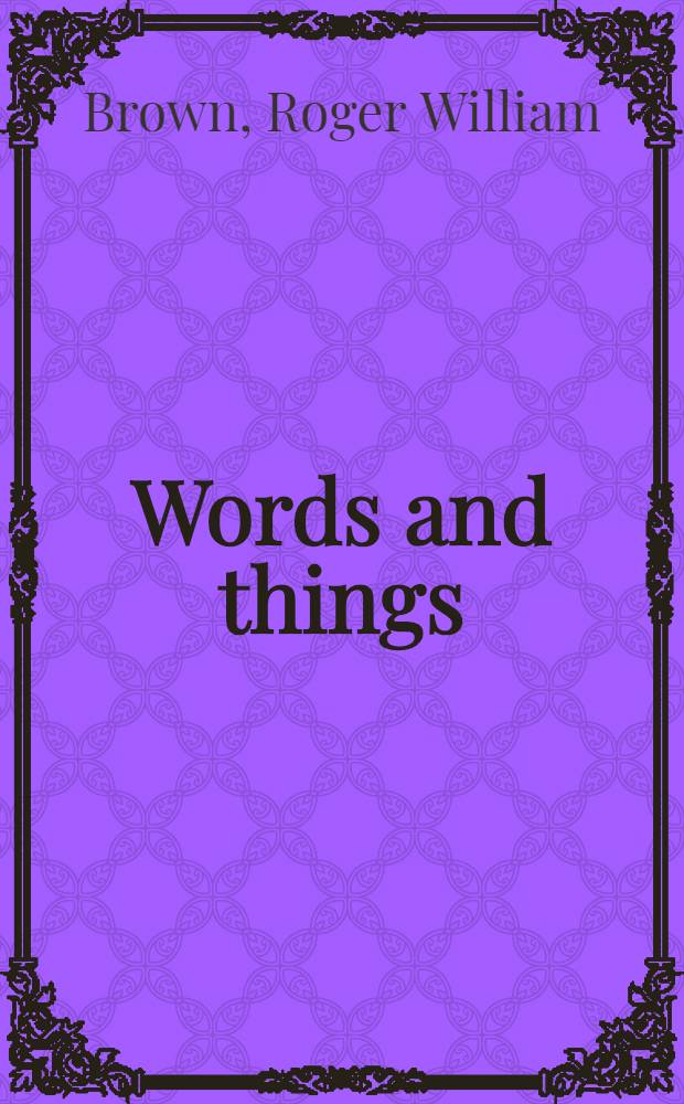 Words and things