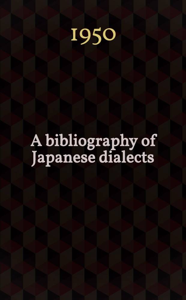 A bibliography of Japanese dialects