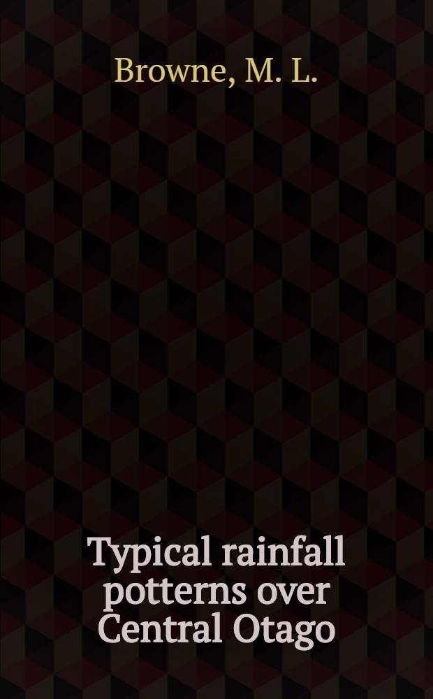Typical rainfall potterns over Central Otago