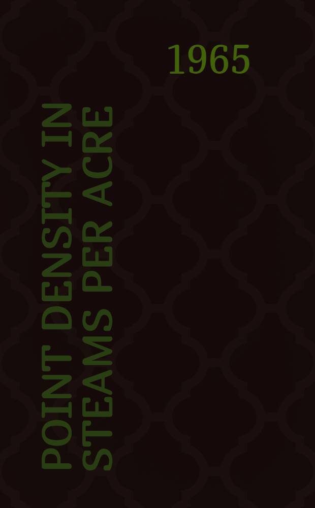 Point density in steams per acre