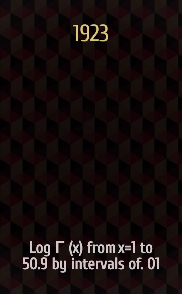 Log Γ(x) from x=1 to 50.9 by intervals of .01