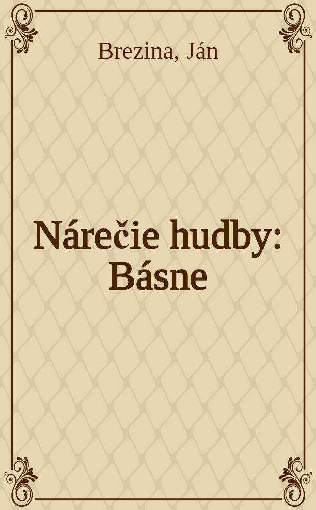 Nárečie hudby : Básne