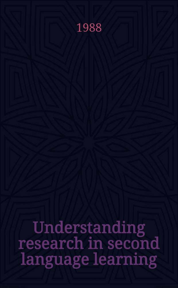 Understanding research in second language learning : A teacher's guide to statistics a. research des