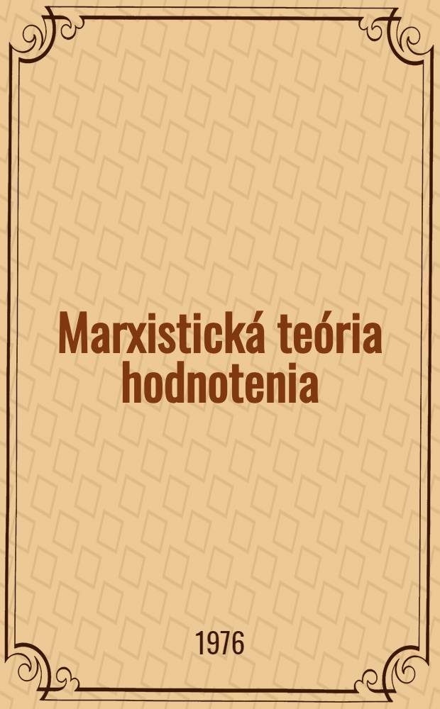Marxistická teória hodnotenia