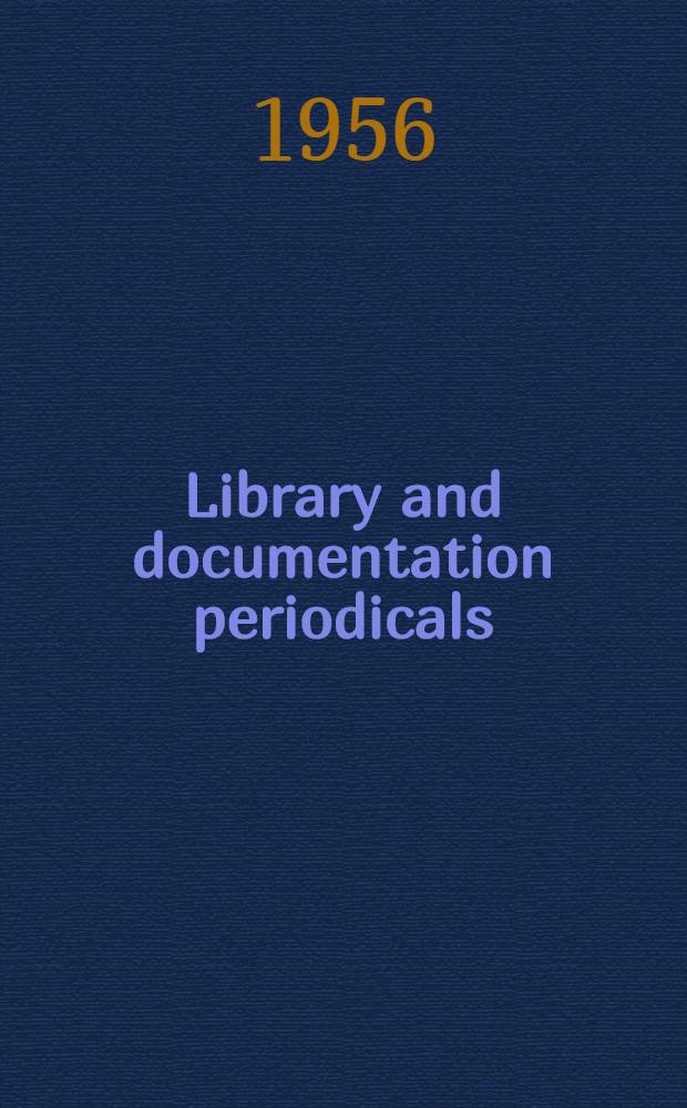 Library and documentation periodicals