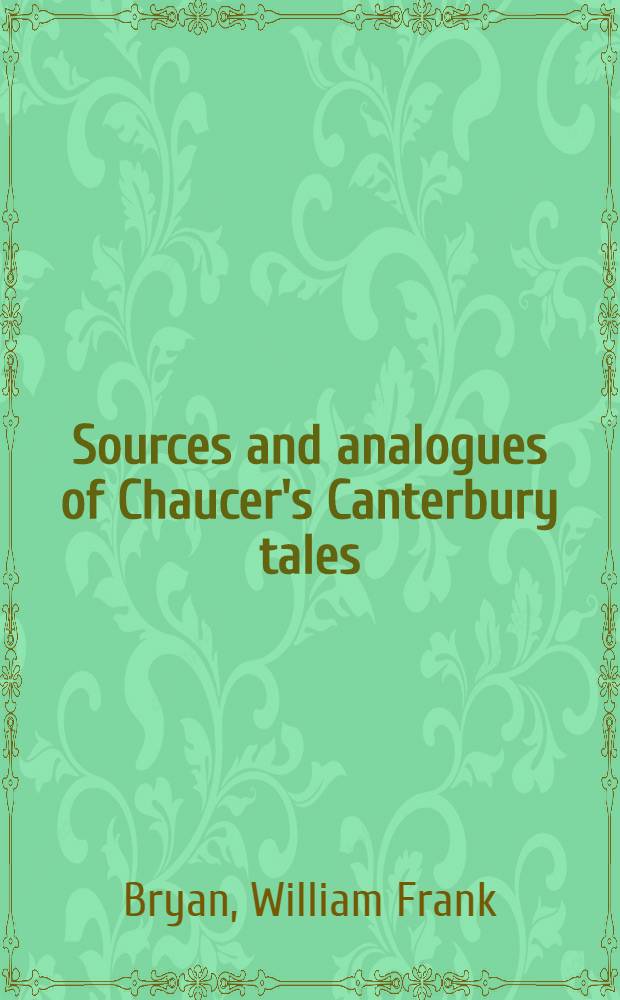Sources and analogues of Chaucer's Canterbury tales